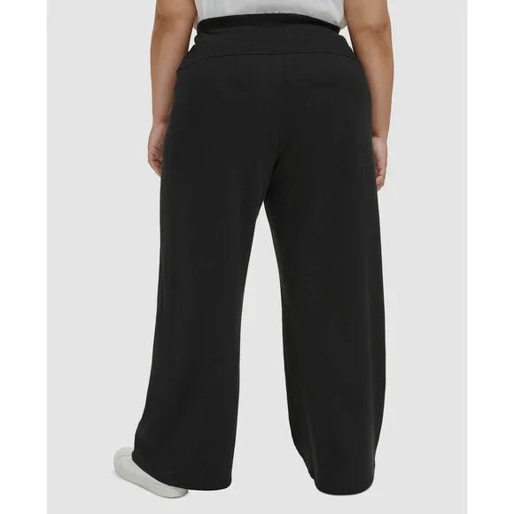 Calvin Klein Women's Black Wide Leg High-Waisted Sweatpant Pants Plus Size 2X - Picture 2 of 3
